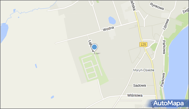 Moryń, Łąkowa, mapa Moryń