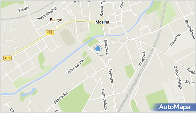 Mosina powiat poznański, Łazienna, mapa Mosina powiat poznański