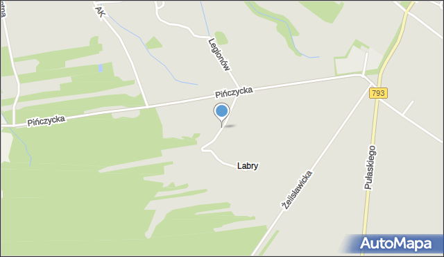 Myszków, Labry, mapa Myszków