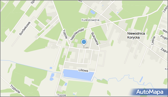 Niewodnica Kościelna, Lawendowa, mapa Niewodnica Kościelna