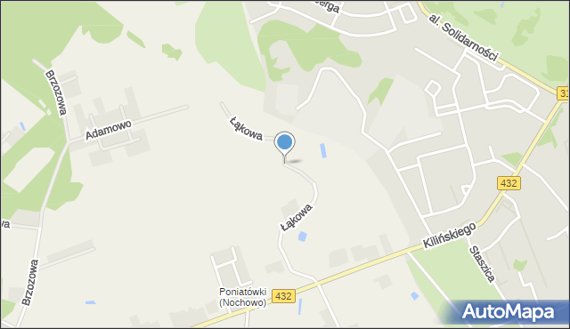 Nochowo, Łąkowa, mapa Nochowo