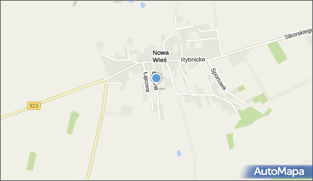 Nowa Wieś gmina Lyski, Łączna, mapa Nowa Wieś gmina Lyski