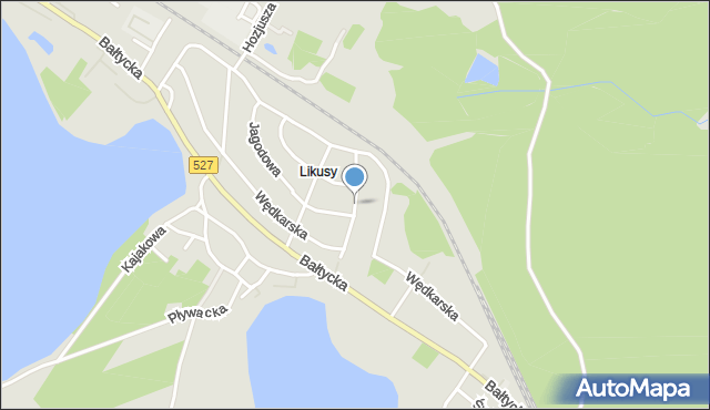 Olsztyn, Łabędzia, mapa Olsztyna