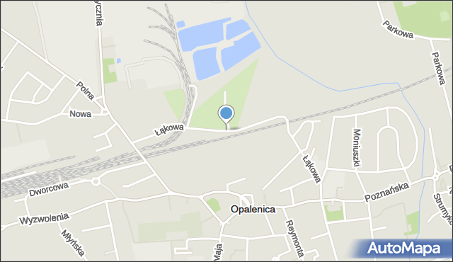 Opalenica powiat nowotomyski, Łąkowa, mapa Opalenica powiat nowotomyski