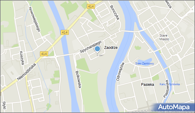 Opole, Łąkowa, mapa Opola