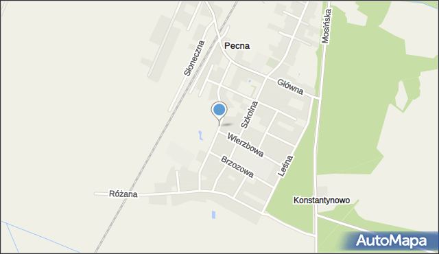 Pecna, Łąkowa, mapa Pecna