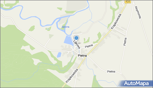 Pietna, Łąkowa, mapa Pietna