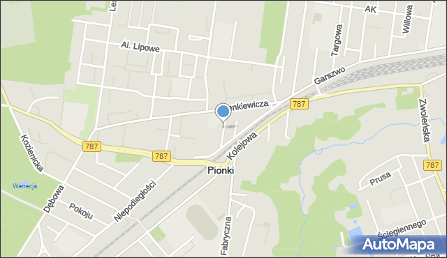 Pionki, Łączna, mapa Pionki