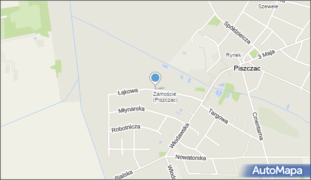 Piszczac, Łąkowa, mapa Piszczac