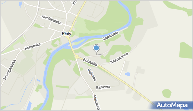 Płoty powiat gryficki, Łąkowa, mapa Płoty powiat gryficki