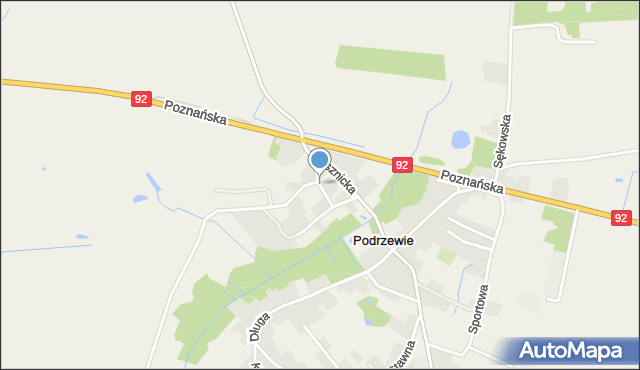 Podrzewie, Łąkowa, mapa Podrzewie