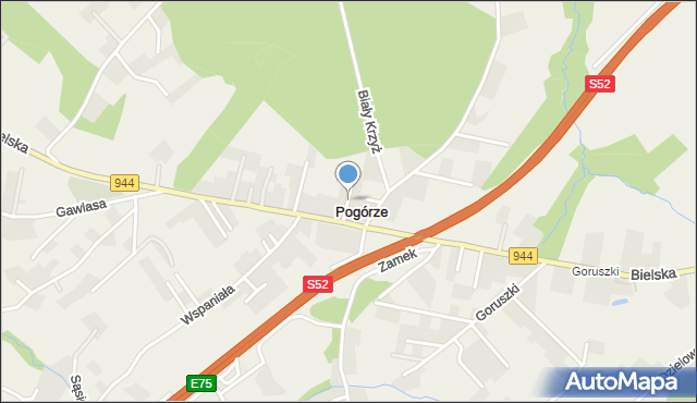 Pogórze gmina Skoczów, Las, mapa Pogórze gmina Skoczów