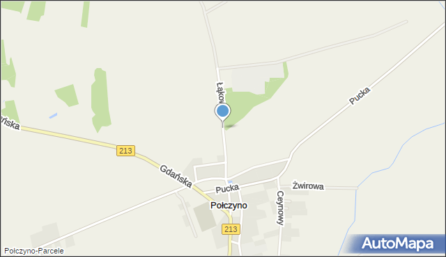 Połczyno gmina Puck, Łąkowa, mapa Połczyno gmina Puck