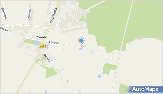 Powałki, Łąkowa, mapa Powałki