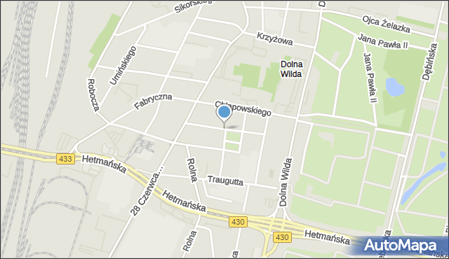 Poznań, Langiewicza Mariana, gen., mapa Poznania