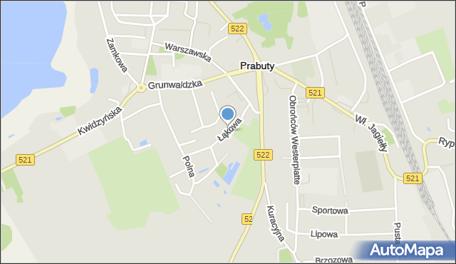 Prabuty powiat kwidzyński, Łąkowa, mapa Prabuty powiat kwidzyński