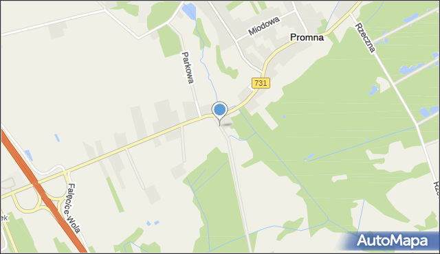 Promna, Łąkowa, mapa Promna