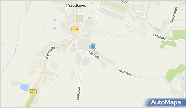 Przodkowo, Łąkowa, mapa Przodkowo