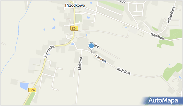 Przodkowo, Łąkowa, mapa Przodkowo