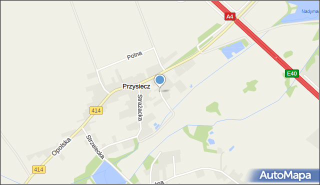 Przysiecz, Łąkowa, mapa Przysiecz