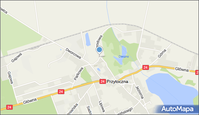 Przytoczna, Łąkowa, mapa Przytoczna