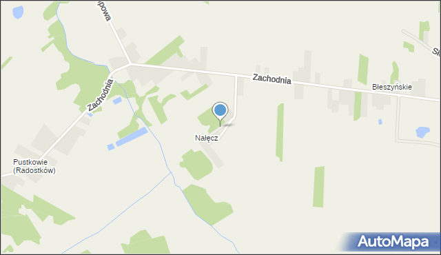 Radostków, Łąkowa, mapa Radostków