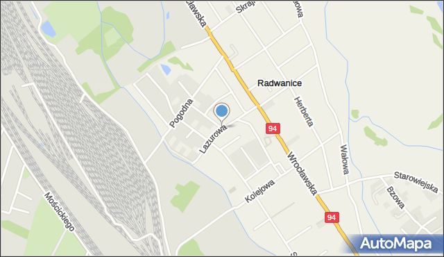 Radwanice gmina Siechnice, Lazurowa, mapa Radwanice gmina Siechnice