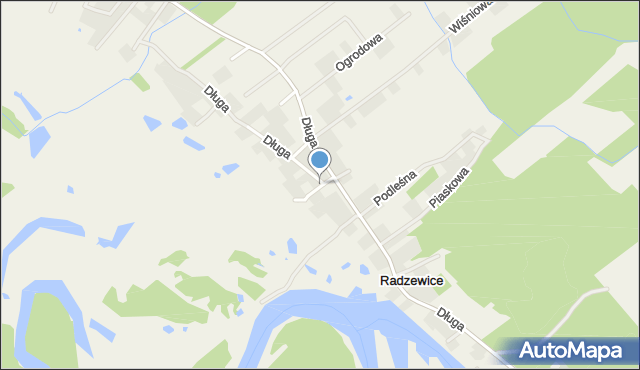 Radzewice, Łąkowa, mapa Radzewice