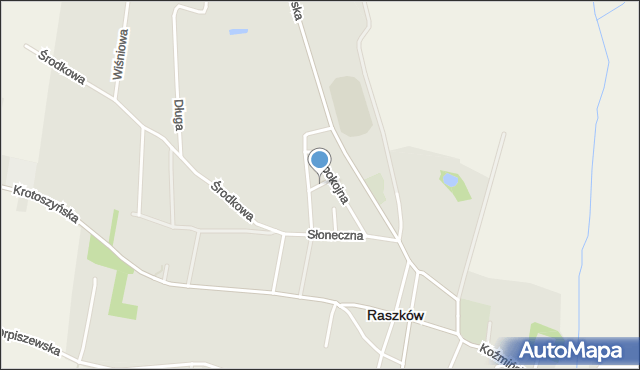 Raszków powiat ostrowski, Łagodna, mapa Raszków powiat ostrowski