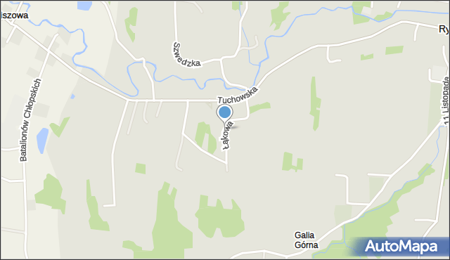 Ryglice, Łąkowa, mapa Ryglice