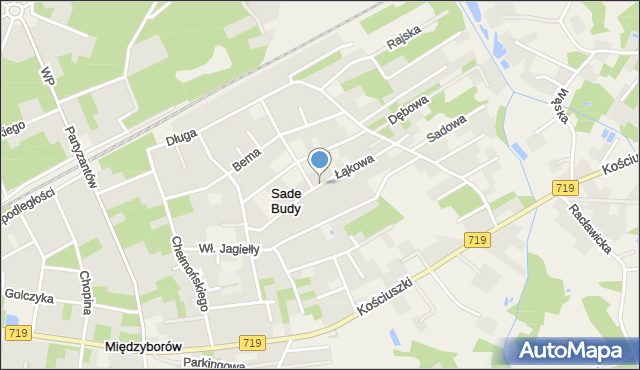 Sade Budy, Łąkowa, mapa Sade Budy