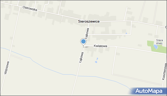 Sieroszewice, Łąkowa, mapa Sieroszewice