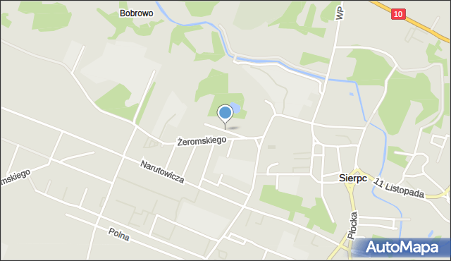 Sierpc, Łąkowa, mapa Sierpc