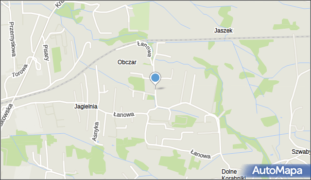 Skawina, Łanowa, mapa Skawina