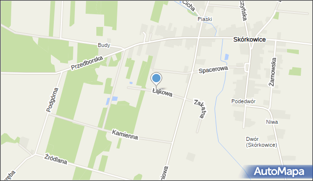 Skórkowice, Łąkowa, mapa Skórkowice