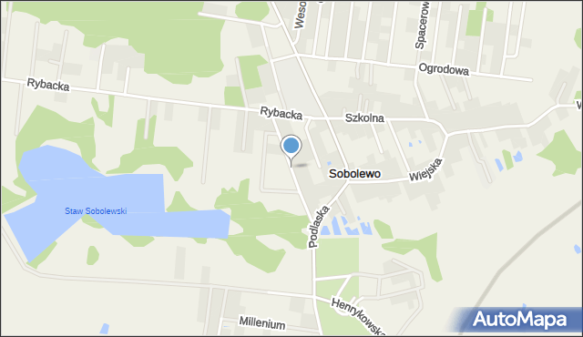 Sobolewo gmina Supraśl, Łagodna, mapa Sobolewo gmina Supraśl