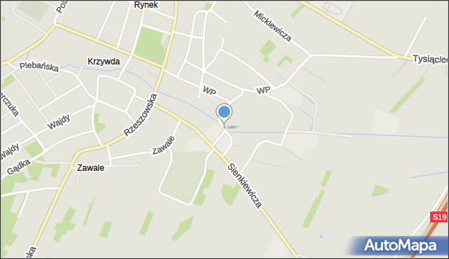 Sokołów Małopolski, Łazienna, mapa Sokołów Małopolski