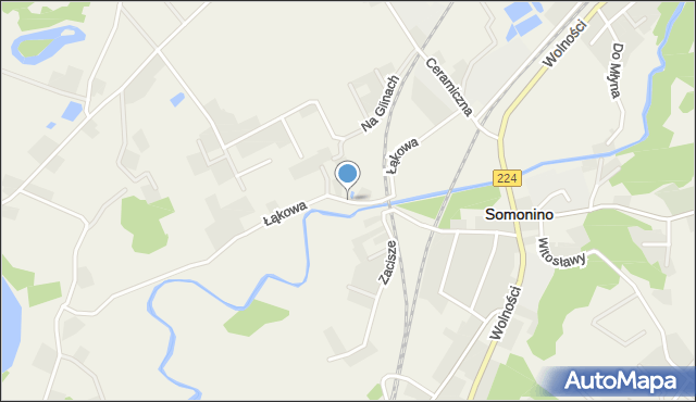 Somonino, Łąkowa, mapa Somonino
