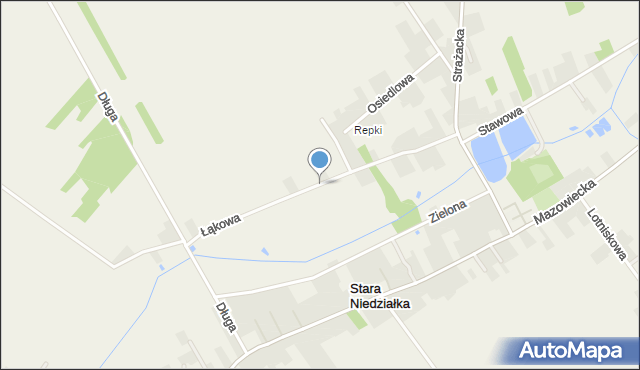 Stara Niedziałka, Łąkowa, mapa Stara Niedziałka