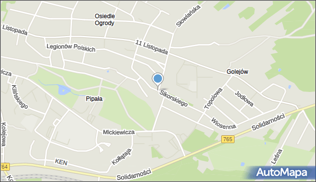 Staszów, Łącznik, mapa Staszów