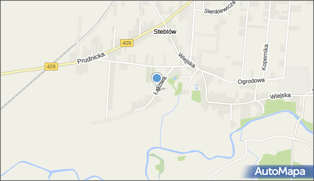 Steblów gmina Krapkowice, Łąkowa, mapa Steblów gmina Krapkowice
