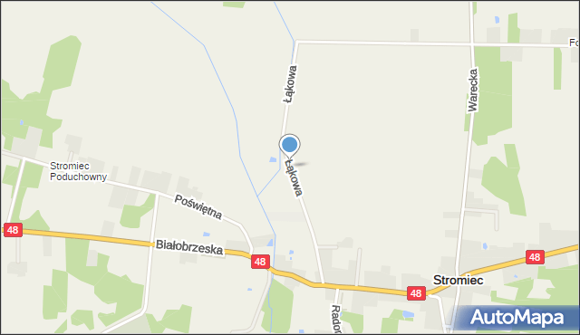 Stromiec, Łąkowa, mapa Stromiec