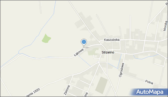 Strzelno gmina Puck, Łąkowa, mapa Strzelno gmina Puck