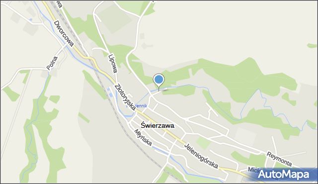 Świerzawa, Łączna, mapa Świerzawa