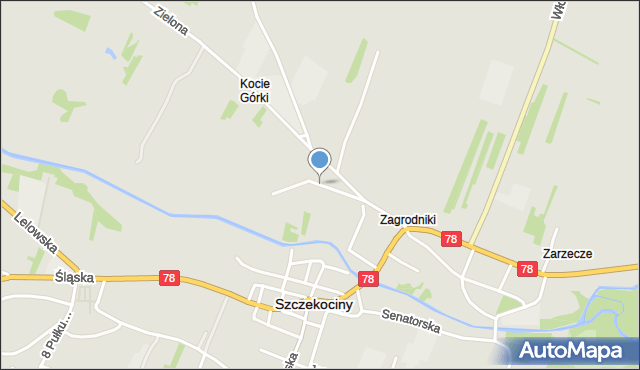 Szczekociny, Łąkowa, mapa Szczekociny