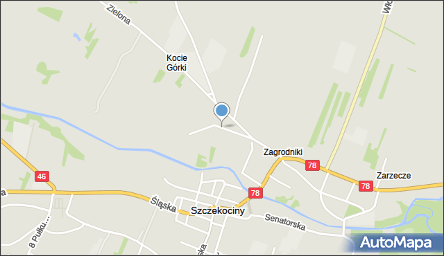 Szczekociny, Łąkowa, mapa Szczekociny