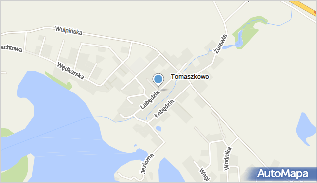 Tomaszkowo, Łabędzia, mapa Tomaszkowo