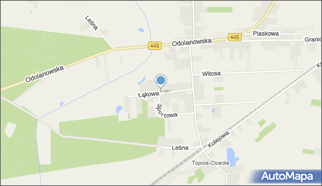 Topola Wielka, Łąkowa, mapa Topola Wielka