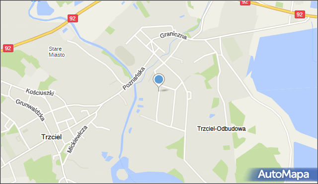Trzciel powiat międzyrzecki, Łąkowa, mapa Trzciel powiat międzyrzecki