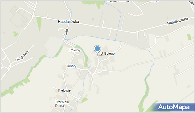 Trzebinia gmina Świnna, Łąkowa, mapa Trzebinia gmina Świnna